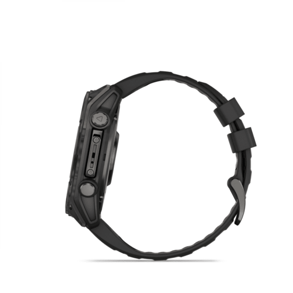 Умные смарт-часы Garmin Fenix 8, 51 mm, NFC, GPS, Sapphire Carbon Gray DLC Titanium Black/Pebble Gray Silicone
