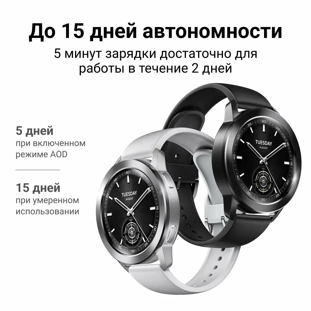 Умные смарт-часы Xiaomi Watch S4, 47mm, NFC, Silver