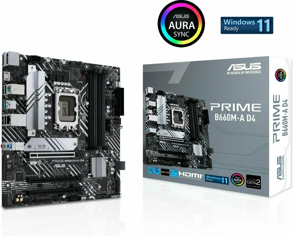Материнская плата Asus Prime B660M-A D4, LGA1700, mATX