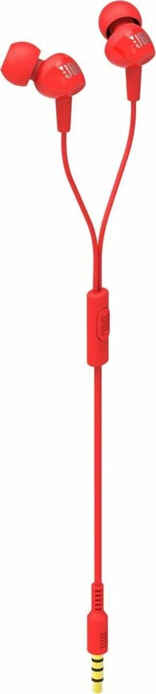 Наушники JBL C100SI, mini jack 3.5 mm, Red