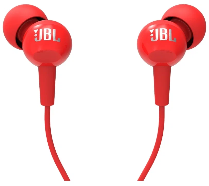 Наушники JBL C100SI, mini jack 3.5 mm, Red