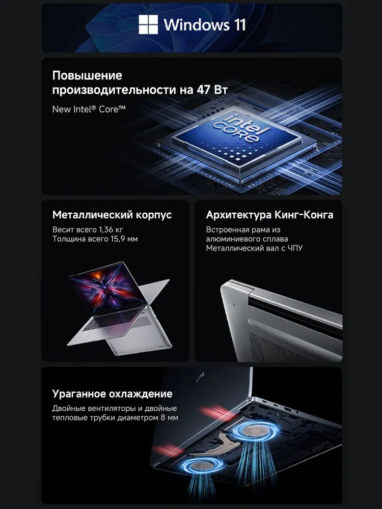 14'' Ноутбук Xiaomi RedmiBook 14 (2025), 16 GB RAM/512 GB SSD, Gray, английская клавиатура