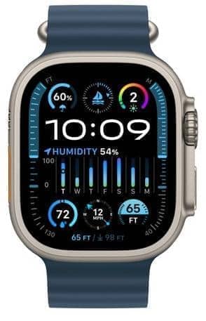 Умные смарт-часы Apple Watch Ultra 2 (2024) 49мм, GPS+Cellular, Natural Titanium Case, Blue Ocean Band
