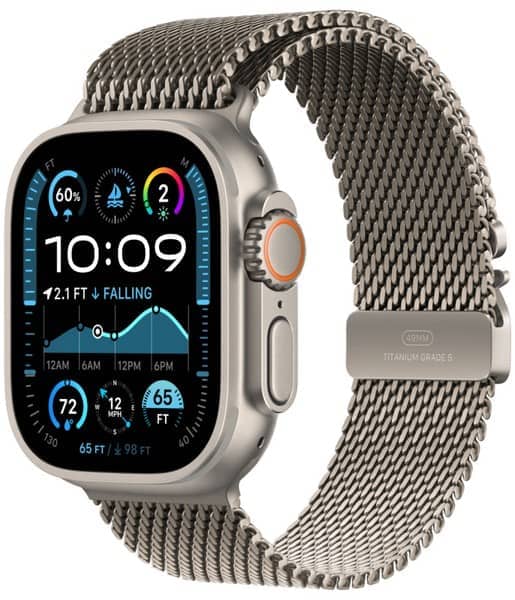 Умные смарт-часы Apple Watch Ultra 2 (2024) 49мм, GPS+Cellular, Black Titanium Case, Natural Milanese Loop