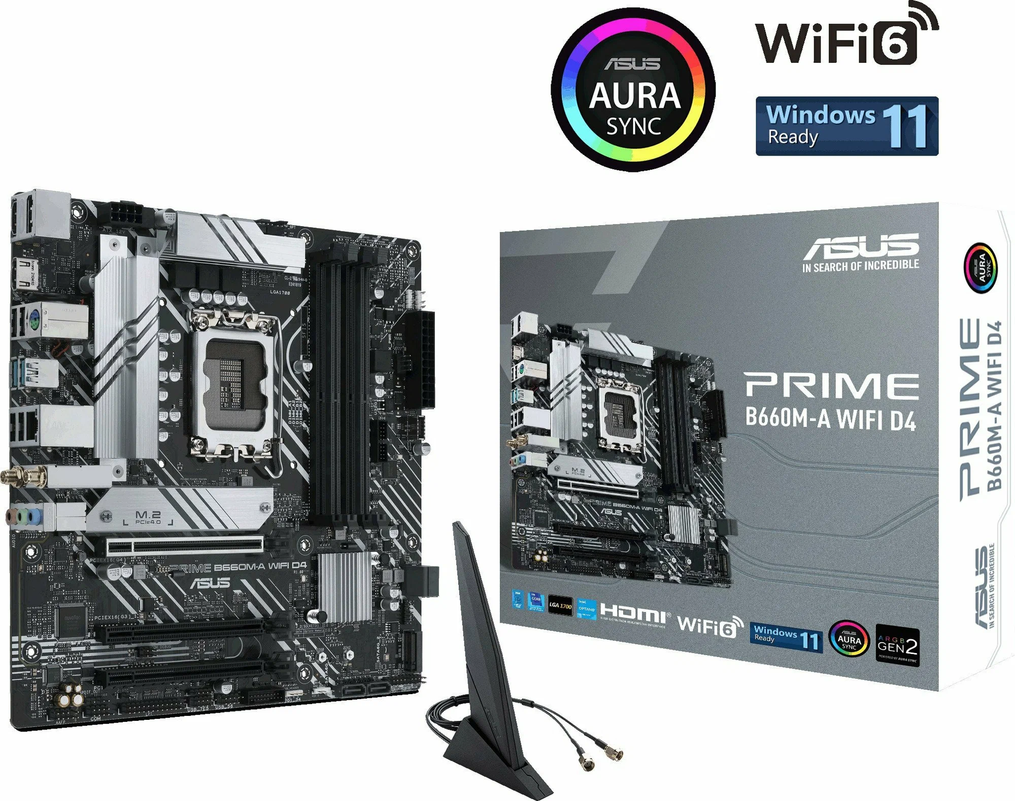 Материнская плата Asus Prime B660M-A WIFI D4, LGA1700, mATX