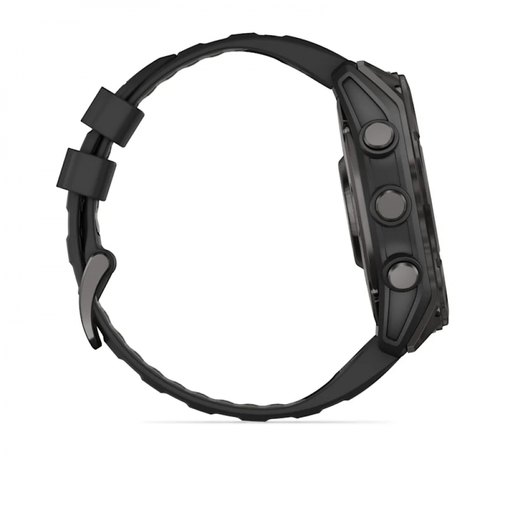 Умные смарт-часы Garmin Fenix 8, 47 mm, NFC, GPS, Black/Pebble Gray Silicone Band
