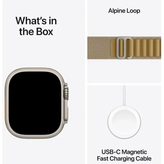 Умные смарт-часы Apple Watch Ultra 2 (2024) 49мм, GPS+Cellular, Natural Titanium Case, Tan Alpine Loop
