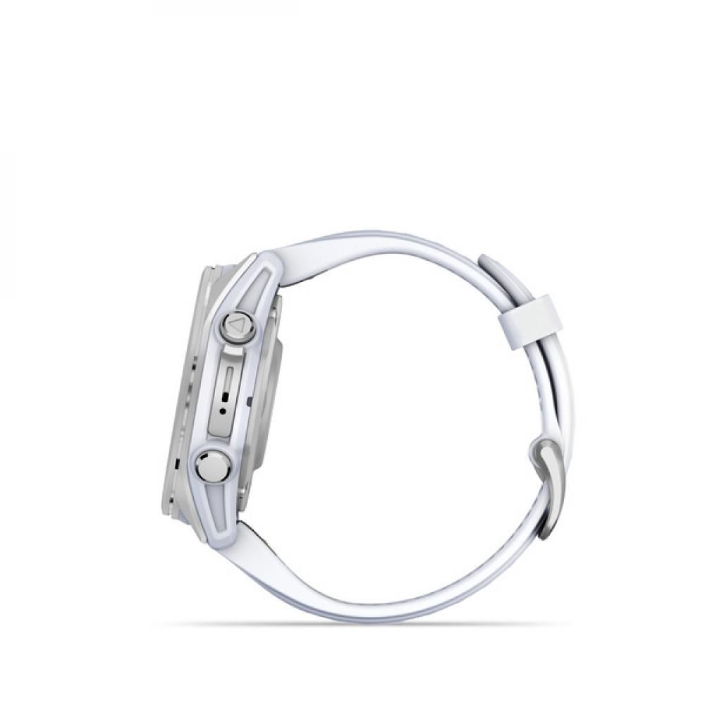 Умные смарт-часы Garmin Fenix 8, 43 mm, NFC, GPS, Silver Whitestone Silicone Band