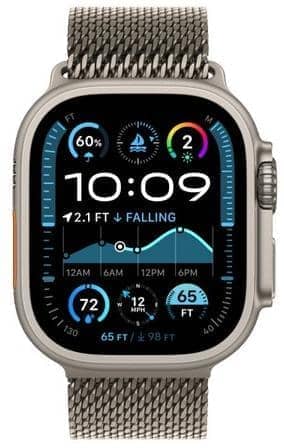 Умные смарт-часы Apple Watch Ultra 2 (2024) 49мм, GPS+Cellular, Black Titanium Case, Natural Milanese Loop