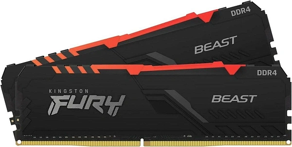 Оперативная память Kingston Fury Beast 32 GB (2x16 GB) DDR4 3600 MHz RGB (KF436C18BBAK2/32)
