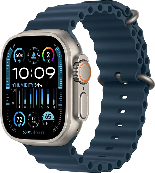 Умные смарт-часы Apple Watch Ultra 2, 49мм, GPS+Cellular, Titanium Case, Blue Ocean Band