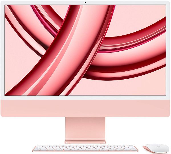 Моноблок Apple iMac 24" М3 (2023), 8 GB RAM/256 GB SSD, 8 CPU/10 GPU, Gigabit Ethernet, Pink, английская клавиатура