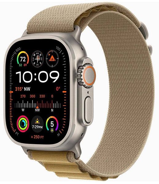 Умные смарт-часы Apple Watch Ultra 2 (2024) 49мм, GPS+Cellular, Natural Titanium Case, Tan Alpine Loop