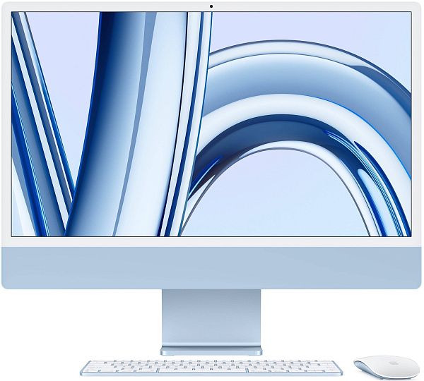 Моноблок Apple iMac 24" М3 (2023), 16 GB RAM/512 GB SSD, 8 CPU/10 GPU, Gigabit Ethernet, Blue, английская клавиатура