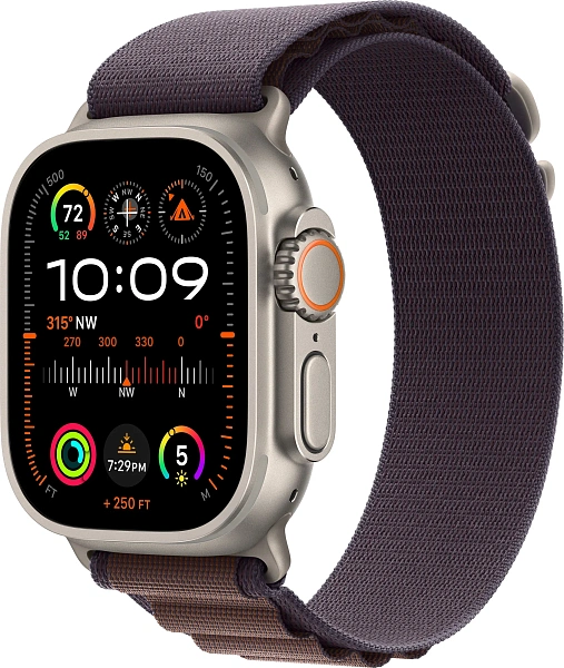 Умные смарт-часы Apple Watch Ultra 2, 49мм, GPS+Cellular, Titanium Case, Indigo Alpine Loop