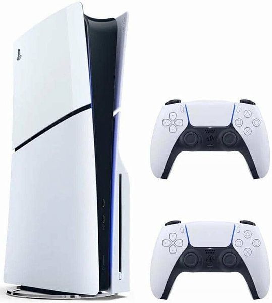 Игровая приставка Sony PlayStation 5 Slim, с дисководом, 1000 GB SSD, 2 геймпада