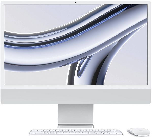 Моноблок Apple iMac 24" М3 (2023), 8 GB RAM/256 GB SSD, 8 CPU/8 GPU, No Ethernet, Silver, английская клавиатура